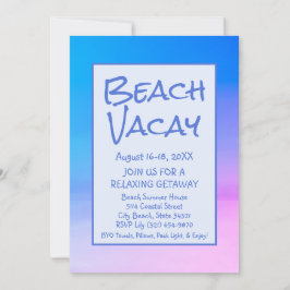 Invitación para vacaciones de Beach Vacay Getaway