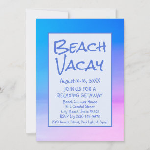 Invitación para vacaciones de Beach Vacay Getaway