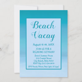 Invitación para vacaciones de Beach Vacay Getaway