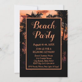 Invitación para vacaciones de Fiesta de playa Geta