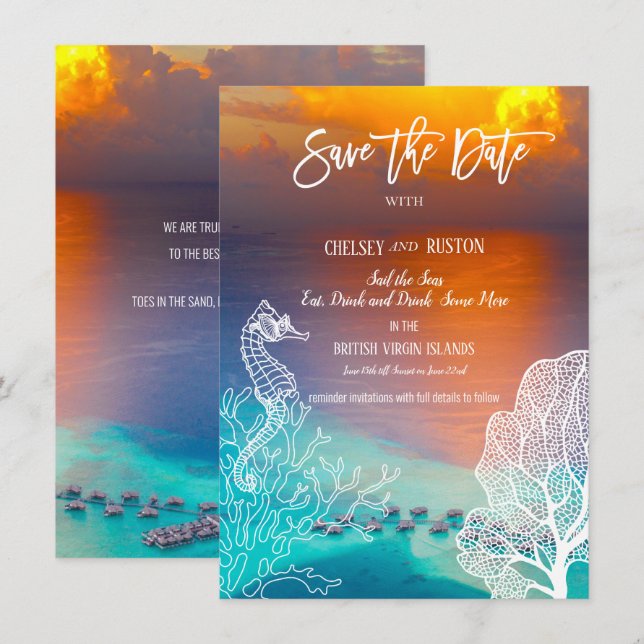 Invitación para vacaciones navegando por las Islas (Anverso / Reverso)