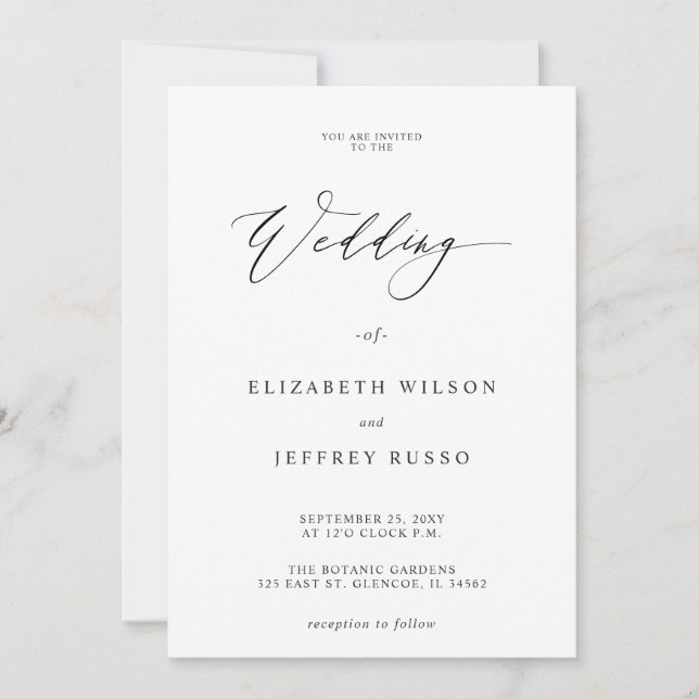 Invitación Para Vellum Overlay Spring Rubor Floral Boda (Anverso)