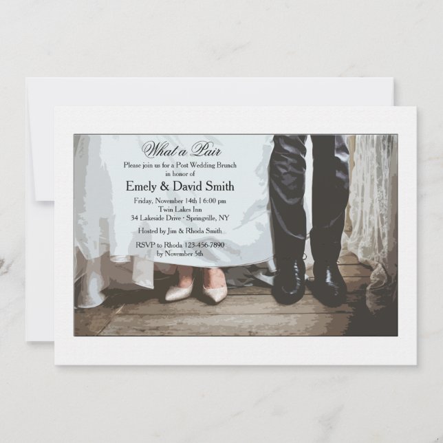 Invitación para zapatos de novia y Groom (Anverso)