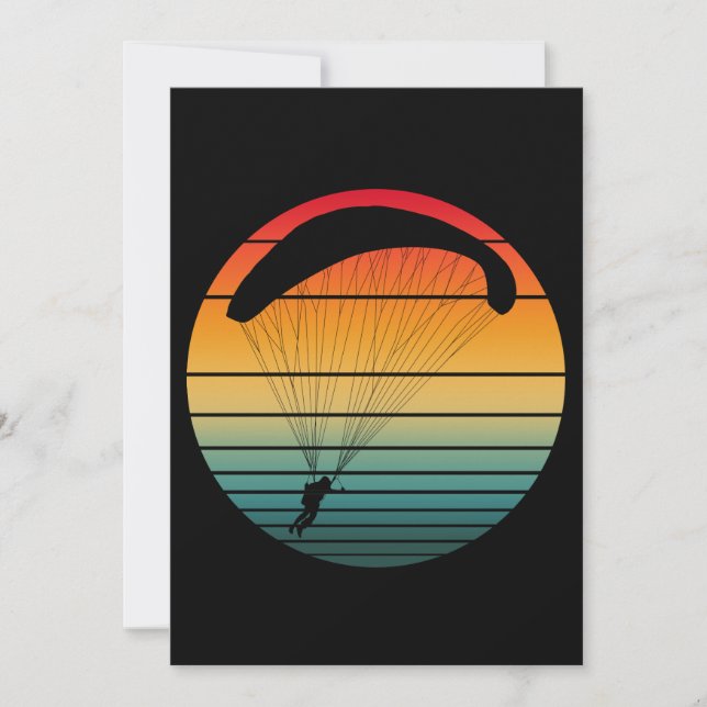 Invitación Paracaídas Retro Vintage (Anverso)