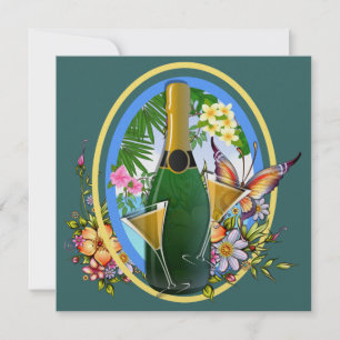 Invitación Paradise Beach Champagne Coctel