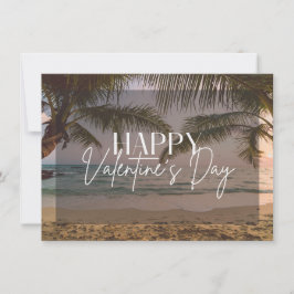 Invitación Paradise Beach Happy Valentine Day Card