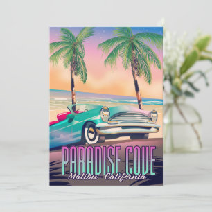 Invitación Paradise Cove, Malibu, California cartel de viaje