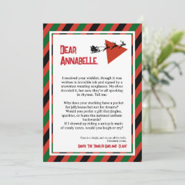 Invitación Paradoja de oropel Carta de DADA de Papá Noel