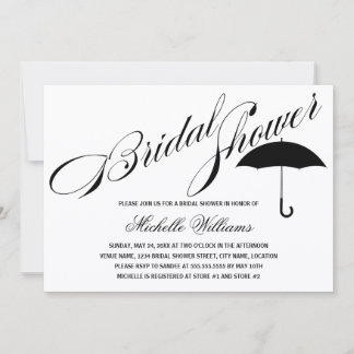 Invitación Paraguas de Caligrafía para Despedida de Soltera