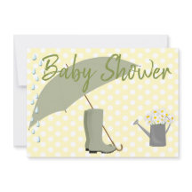 Paraguas de género neutro de Baby Shower y brotes