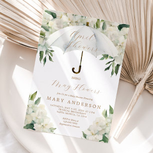 Invitación Paraguas florales Las duchas de abril traen flores