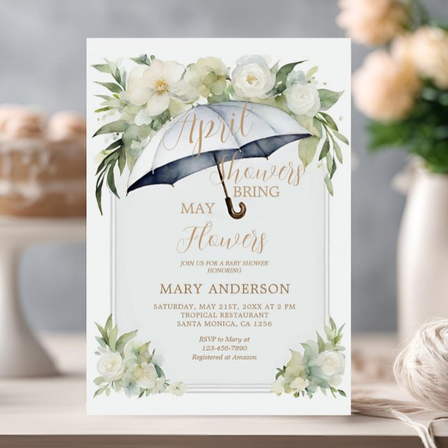 Invitación Paraguas florales Las duchas de abril traen flores (Subido por el creador)
