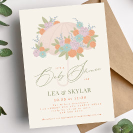 Invitación Paraguas florales Neutral Unisex Baby Shower