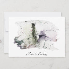 Invitación *~* Paraguas Japón Mujer RSVP QR AR27 Boda