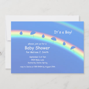 Invitación Paraguas y gotas de Blue Boy