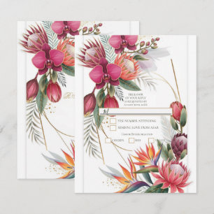 Invitación Paraíso Floral Tropical Botánico Gold R.S.V.P.