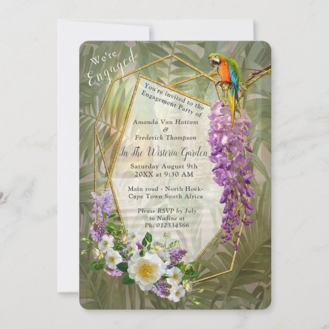 Invitación Paraíso tropical de la glicinia en el Palacio de O (Anverso)