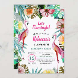 Invitación Paraíso tropical Flamingo rosa Cumpleaños