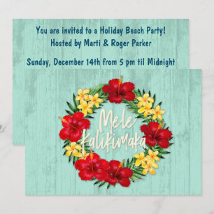 Invitación Paraíso tropical Hawái Madera Wreath