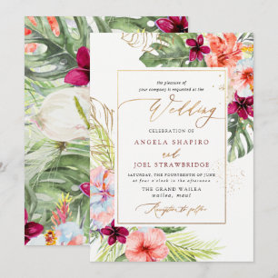 Invitación Paraíso tropical PixDezines H2 Bubbly