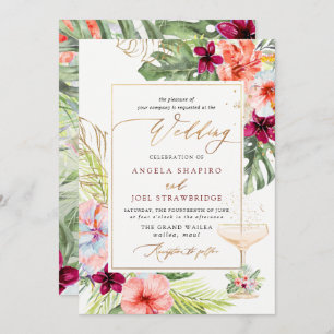 Invitación Paraíso tropical PixDezines H2 Bubbly