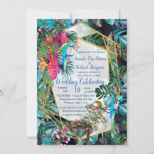 Invitación Paraíso y Aves de Flora Tropical
