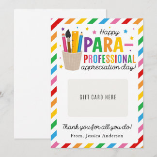 Invitación Paraprofessional Appreciation Day Gift Card Holder
