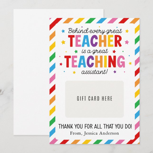 Invitación Paraprofessional Appreciation Day Gift Card Holder (Anverso / Reverso)