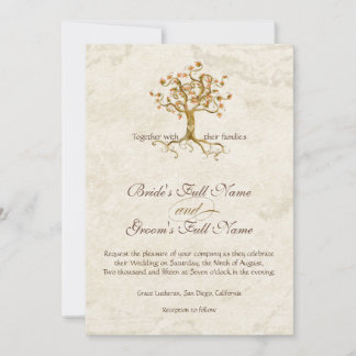 Invitación Parche Anticuado De Raíces De Árbol De Swirl Monog