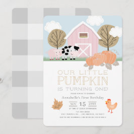 Invitación Parche de calabaza Barnyard para animales de granj