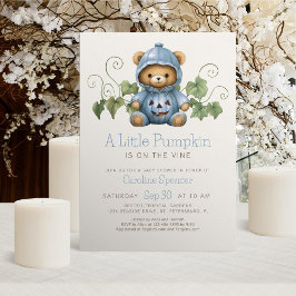 Invitación Parche de calabaza Chico Minimalista Baby Shower