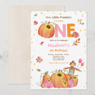Invitación Parche de calabaza de cumpleaños de la calabaza de