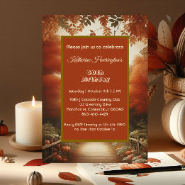 Invitación Parche de calabaza de paisajes otoñales 60º cumple