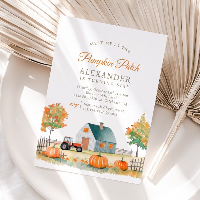 Invitación Parche de calabaza Fiesta de cumpleaños de otoño (Subido por el creador)