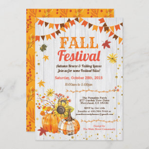 Invitación Parche de calabaza rústica para el festival de la 