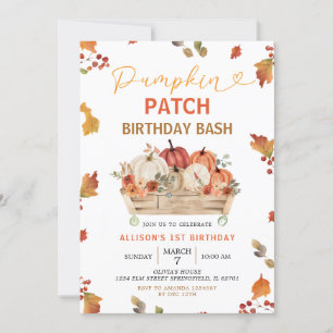 Invitación Parche de calabaza Saltos Rusticos Otoño Primer Cu