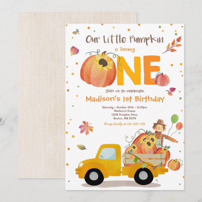 Invitación Parche de la Calabaza del Aniversario de la Calaba (Anverso / Reverso)