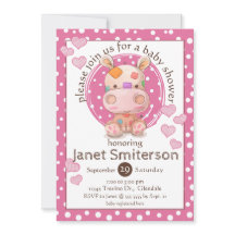 Parche Hippo Baby Shower, rosa
