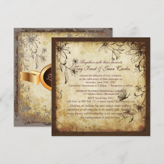 Invitación Parchment PixDezines Secreto Vintage/Faux