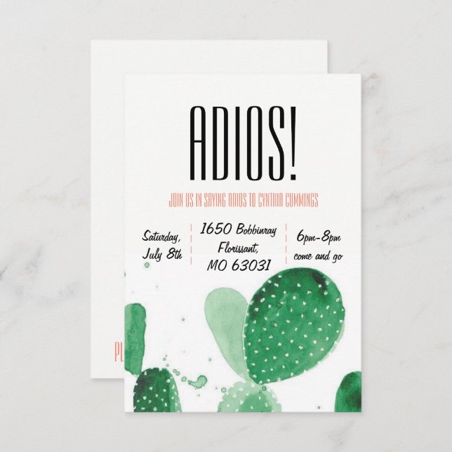 Invitación parcial de Goto Away (Anverso / Reverso)