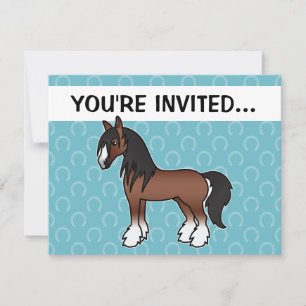 Invitación Pardo Cartoon Gypsy Vanner Shire Clydesdale
