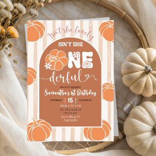 Invitación Pardo Whimsical Stripes Pumpkin Un Maravilloso Cum