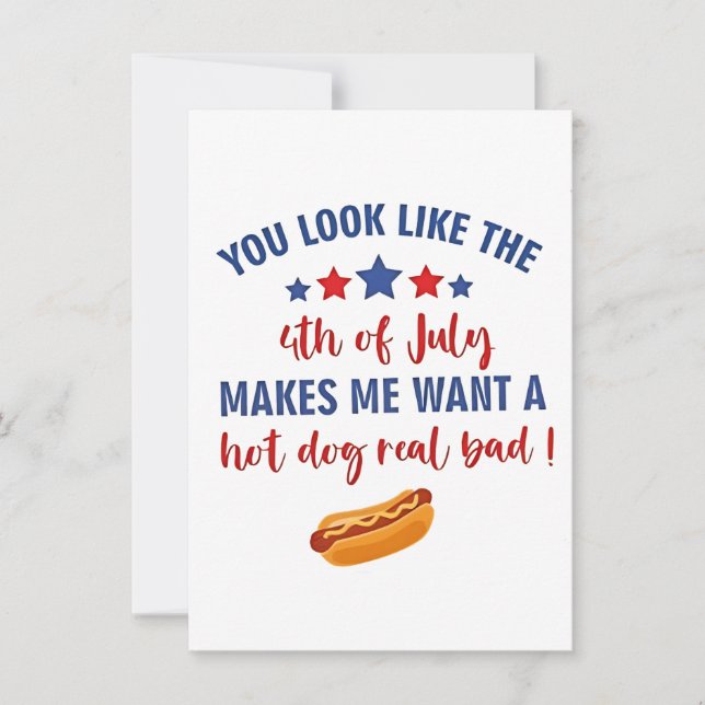 Invitación Parece que el 4 de julio me hace querer (Anverso)