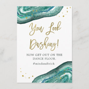 Invitación Pareces Elegante Geoda Teal y Boda de Oro