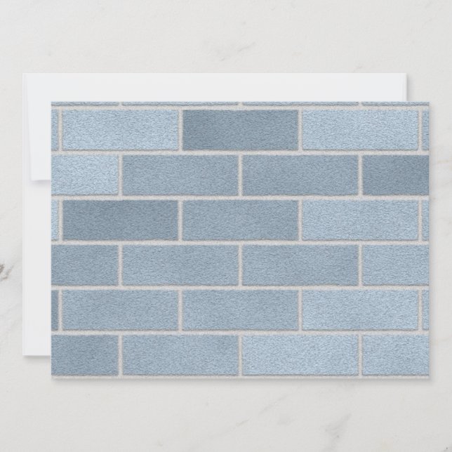 Invitación Pared de ladrillo azul (Anverso)