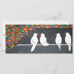 Invitación pared de un pájaro de ladrillo : pared de graffiti
