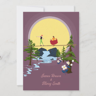 Invitación Pareja acrobática enamorada Boda de un paisaje pac
