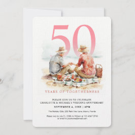 Invitación Pareja acuarela en Aniversario del Boda de Amor