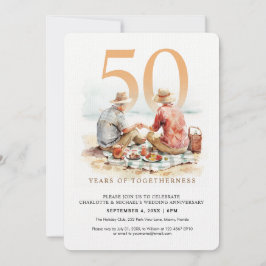 Invitación Pareja acuarela en Aniversario del Boda de Amor