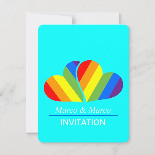Invitación Pareja Arcoíris (Anverso)